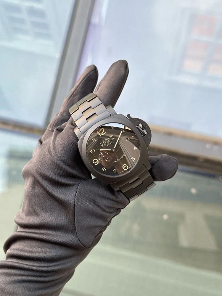 Panerai Luminor 1950 3 Days GMT Automatic Pam 438 Tuttonero Luminor 1950 Gmt LE 1000 pcs